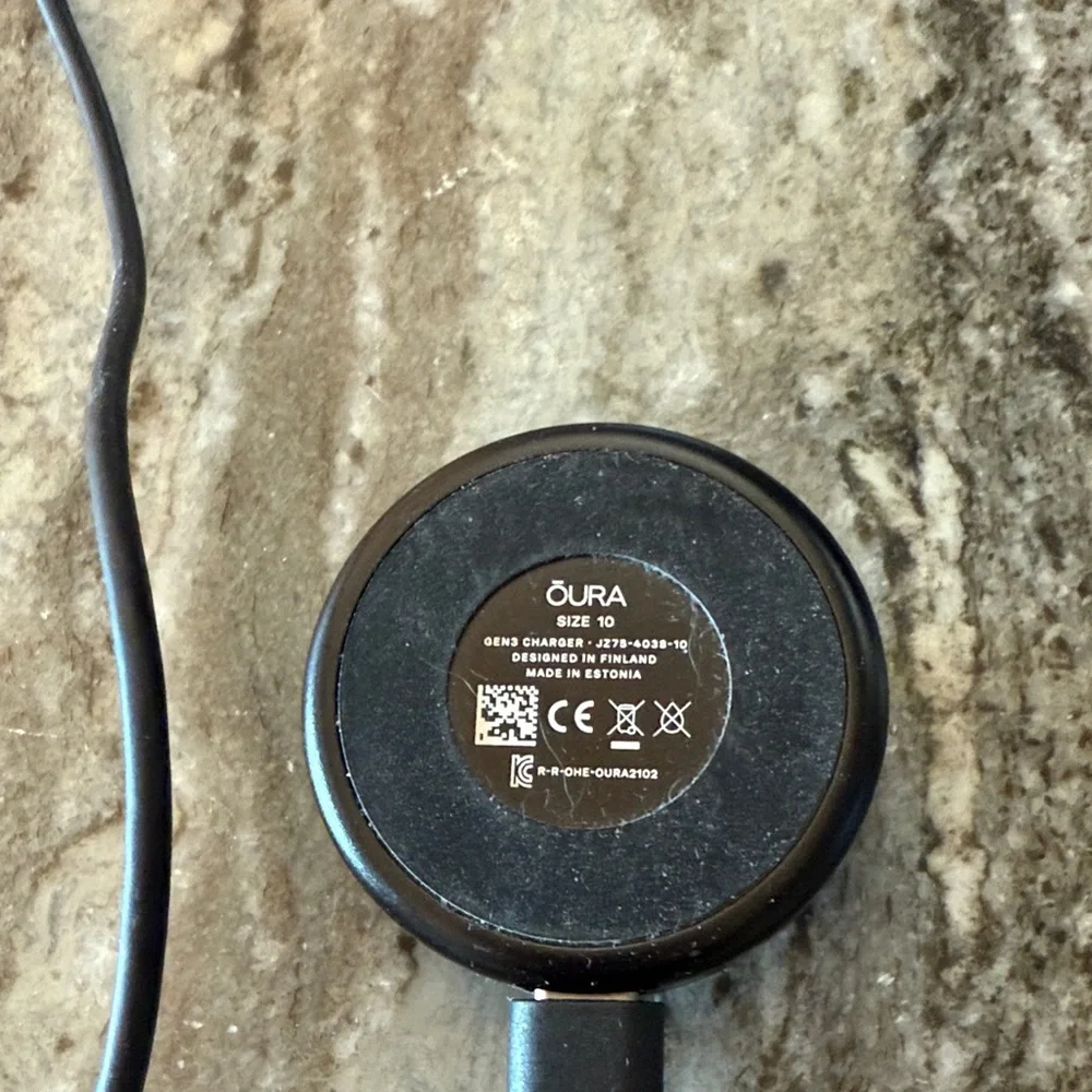 Oura Black Charging Ring size 10
